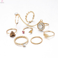 Moda Custom Jewelry Rhinestone Gold Knuckle Midi Rings, Vintage Knuckle Crystal Gold Midi Ring Set